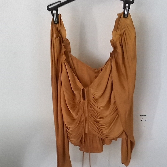 House of Harlow 1960 Tops - House of Harlow 1960 Mustard Ruched Blouse